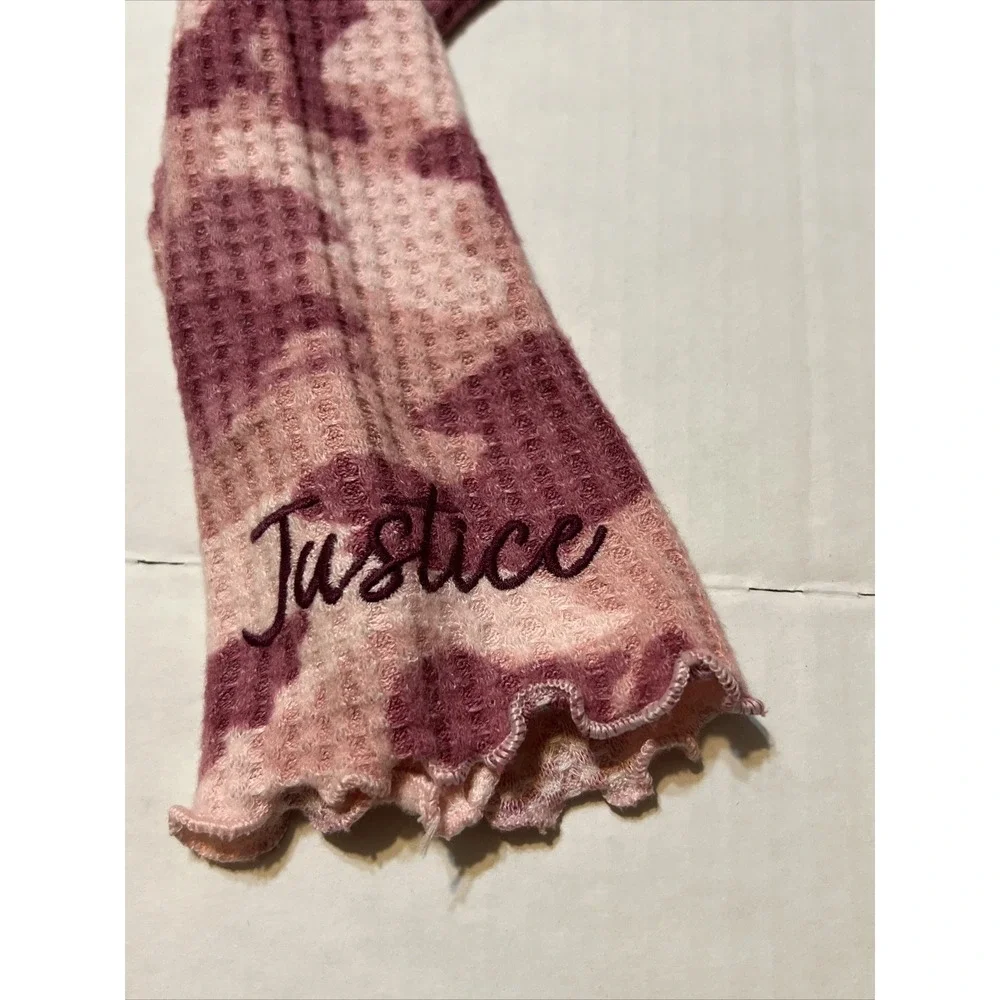Justice Pink Camo Waffle‎ Top Shirt Long Sleeve Girls Youth SZ 14 PL NEW